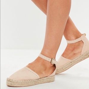 espadrille sandals light pink suede and studs